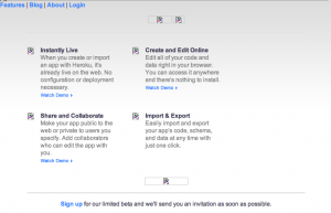 Heroku homepage 2007-11-05