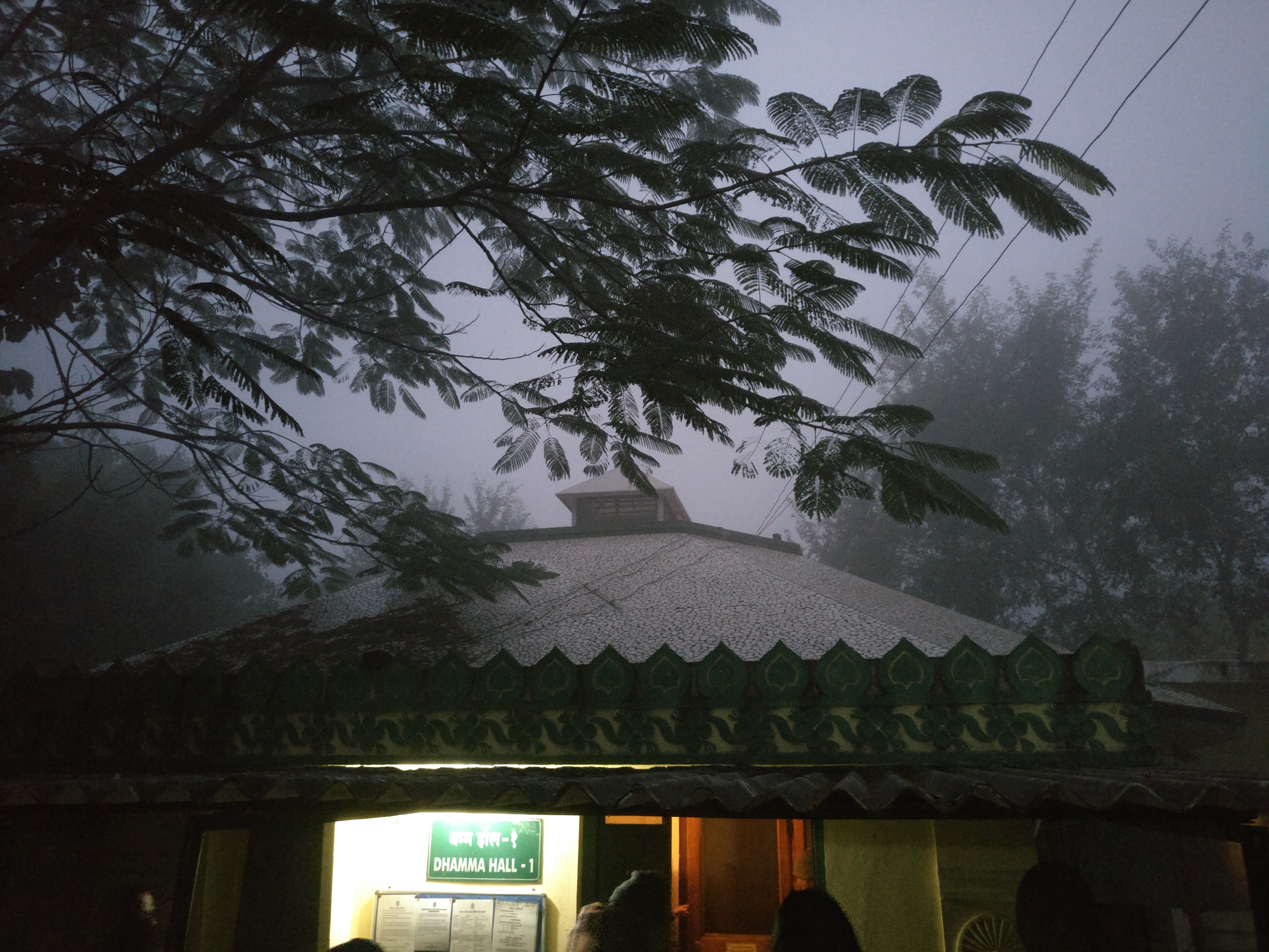 Teaching and meditation hall at dawn on the last day