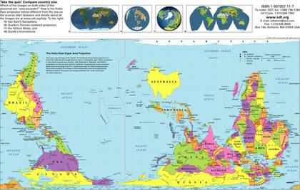 Hobo-Dyer Equal Area Projection Map