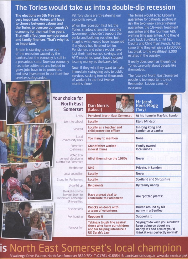 Rees-Mogg CV Election Leaflet