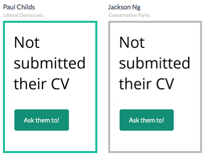 Not submitted their CV