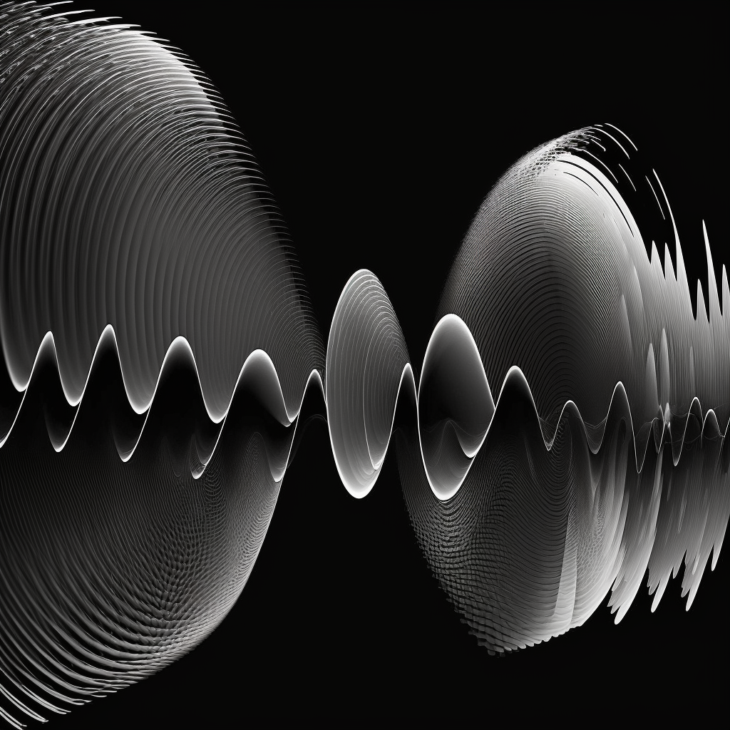Midjourney, prompt 'sound waves overlapping and echoing repeatedly'