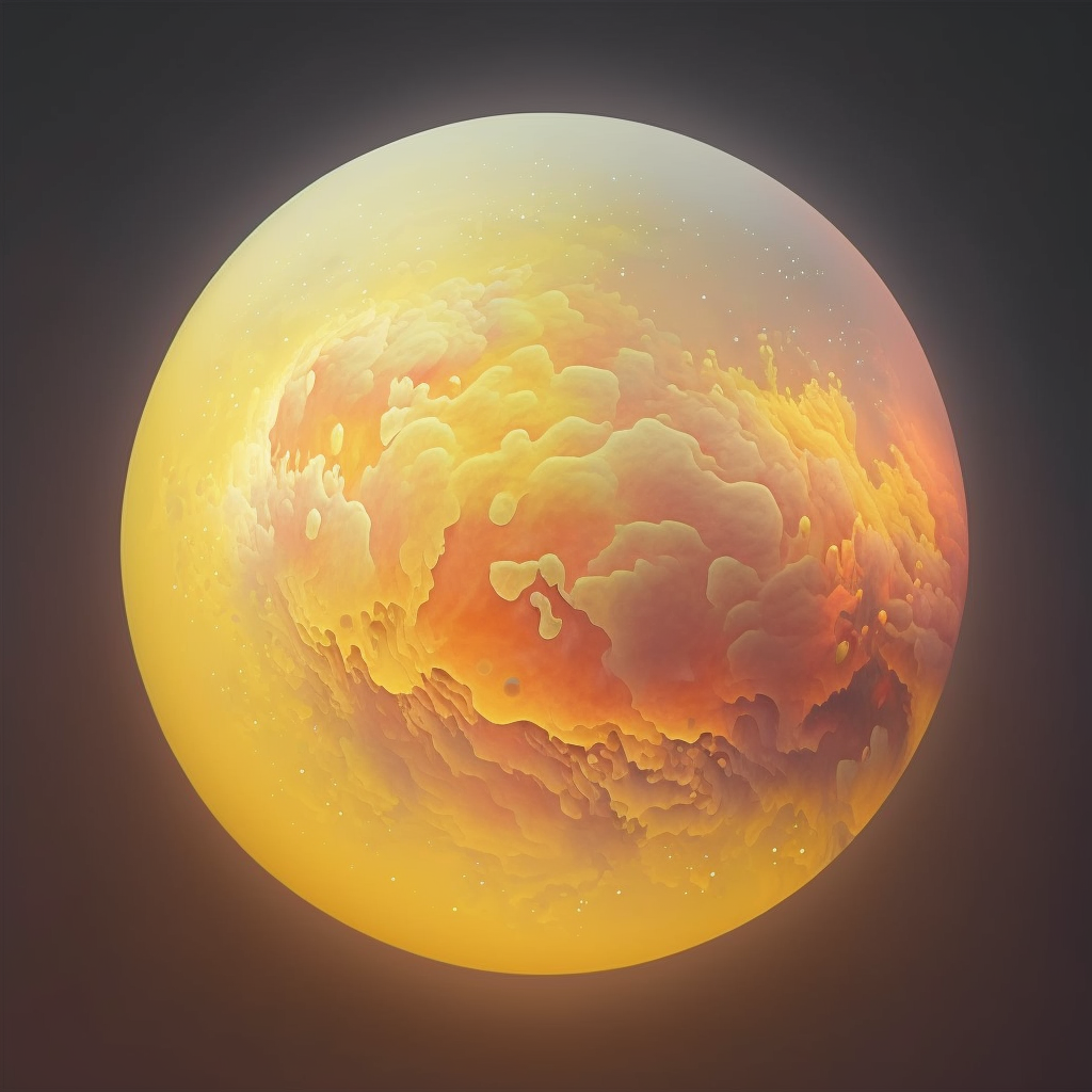 Midjourney, prompt 'A pale reddish-yellow glow that is a wash of colour filling all over'